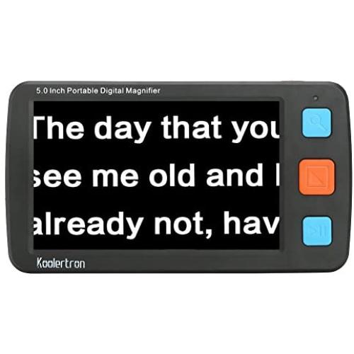 Koolertron Digital Video Magnifier,Handheld Portable Electronic Reading Aid Support AV Output to TV with 4X/8X/16X/32X Zoom Multiple 17 Kinds Color Mode, etc (5 inch, Black)