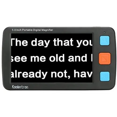 Koolertron Digital Video Magnifier,Handheld Portable Electronic Reading Aid Support AV Output to TV with 4X/8X/16X/32X Zoom Multiple 17 Kinds Color Mode, etc (5 inch, Black) Koolertron Digital Video Magnifier,Handheld Portable Electronic Reading Aid Support AV Output to TV with 4X/8X/16X/32X Zoom Multiple 17 Kinds Color Mode, etc (5 inch, Black)