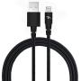Tech Armor Apple MFi Certified Lightning Cable to USB A - 6FT Black - Tough-Braided Extra-Strong Jacket - Sync/Charge iPhone & iPad