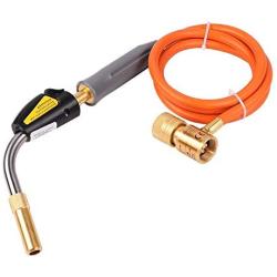 AOUSTHOP Gas Self Ignition Turbo Torch With Hose Solder Propane Welding Torch For HVAC Plumbing 4 Adjustable Temperature & Flame