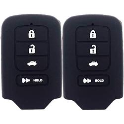 WFMJ 2Pcs Black Silicone 4 Buttons Remote Smart Key Chain Cover for 2016 2017 2018 Honda Accord EX EX-L ACJ932HK1310A
