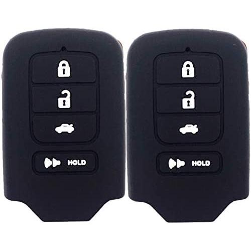 WFMJ 2Pcs Black Silicone 4 Buttons Remote Smart Key Chain Cover for 2016 2017 2018 Honda Accord EX EX-L ACJ932HK1310A