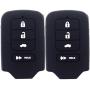 WFMJ 2Pcs Black Silicone 4 Buttons Remote Smart Key Chain Cover for 2016 2017 2018 Honda Accord EX EX-L ACJ932HK1310A