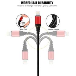 iPhone Charger Cable 1ft, CABEPOW 1 Foot Lightning Cable [2-Pack], Fast iPhone Charging Cord Compatible with iPhone 11/11 Pro /11 Pro Max/XS/XS Max/XR/X/8/8 Plus/7/6(Not Apple MFi Certified)-red