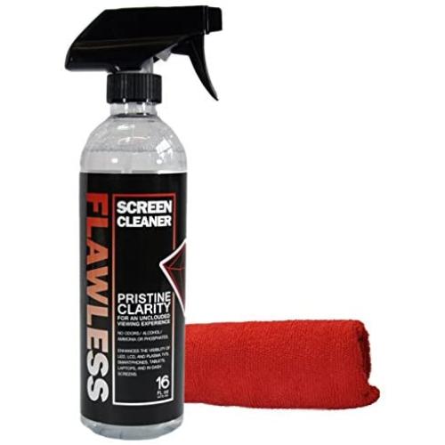Flawless Screen Cleaner Spray with Microfiber Cleaning Cloth for LCD, LED Displays on Computer, TV, iPad, Tablet, Phone, and More (Single)