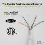 trueCABLE Cat6 Direct Burial, 1000ft, Waterproof, Outdoor Rated CMX, White, 23AWG Solid Bare Copper, 550MHz, ETL Listed, Unshielded UTP, Bulk Ethernet Cable