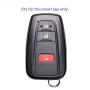 Lcyam 2Pcs Black Soft Material Silicone Key Fob Cover Case 3 Buttons Fits for Toyota Avalon Corolla Camry RAV4 Prius Smart Keyless Remote