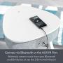 Portable Smart Side Table Bluetooth Speaker with Wireless Charger and USB Charging Dock, Modern Home Studio Smart Table Multifunctional (Cream)