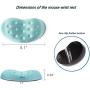 BRILA Ergonomic Memory Foam Mouse Wrist Rest Support Pad Cushion for Computer, Laptop, Office Work, PC Gaming - Massage Holes Design - Wrist Pain Relief (Aquamarine Mouse Wrist Rest)