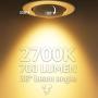 TORCHSTAR 4 Inch 10W Adjustable LED Recessed Downlight, Eyeball Retrofit Recessed Lighting, CRI90+, ETL, Energy Star, JA8 & Title 24 Listed Dimmable Recessed Ceiling Light, 2700K Soft White, Pack of 4 TORCHSTAR 4 Inch 10W Adjustable LED Recessed Downlight, Eyeball Retrofit Recessed Lighting, CRI90+, ETL, Energy Star, JA8 & Title 24 Listed Dimmable Recessed Ceiling Light, 2700K Soft White, Pack of 4