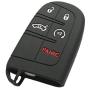 Alegender Qty(2) Rubber Smart Key Cover Case Holder for Jeep Grand Cherokee Chrysler 200 300 Dodge Durango Charger Challenger Journey 5 Buttons Remote Fob Key