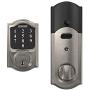 Schlage Connect Smart Deadbolt with Camelot trim in Satin Nickel, Zigbee Certified - BE468GBAK CAM 619