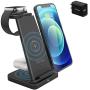 Wireless Charging Station, 3 in 1 Qi-Certified Fast Wireless Charger Stand Dock for Airpods Pro/ 2, Apple Watch 6 SE 5 4 3 2, iPhone 12/12 Pro/ 11/ 11Pro/ X/XS/XR /8/8 Plus/Qi Phones