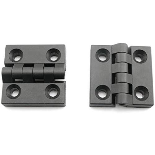 Pro Bamboo Kitchen 2pcs Plastic Four Corner Hinge Black Plastic Cabinet Door Reinforced Ball Bearing Hinge for Wooden Electrical Appliances, Electronic Products, Furniture, Lamps, Railings