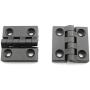 Pro Bamboo Kitchen 2pcs Plastic Four Corner Hinge Black Plastic Cabinet Door Reinforced Ball Bearing Hinge for Wooden Electrical Appliances, Electronic Products, Furniture, Lamps, Railings
