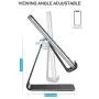 Adjustable Cell Phone Stand, OMOTON C2 Aluminum Desktop Phone Holder Dock Compatible with iPhone 11 Pro Max Xs XR 8 Plus 7 6, Samsung Galaxy, Google Pixel, Android Phones, Black