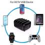 Charging Station for Multiple Devices, KK HOPEROAD 5-Ports Charging Station Organizer for iPhone, Samsung, Cell Phone, iPad, and Other Electronics, Compatible USB Docking Station. (Black)…
