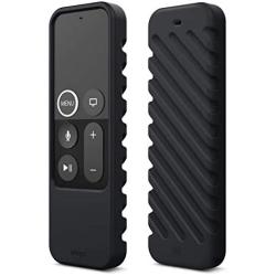 elago R3 Protective Case Compatible with Apple TV Siri Remote 4K (5th) / 4th Generation (Black) - Extra Protection, Durable Silicone, Lanyard Included, Full Access