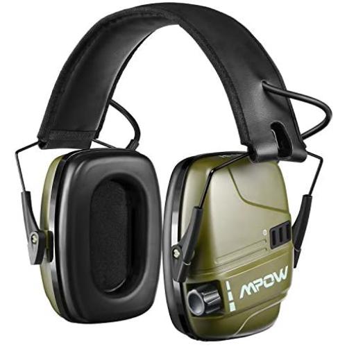 Mpow HP094A Electronic Shooting Earmuffs,Rechargeable Ear Protection,NRR 22dB,Sound Amplification & Auto Shut Off,Hearing Protection for Shooting, Hunting, Mowing, Woodworking-Army Green