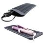 Silicone Heat Resistant Mat Pouch,Sonku Hair Styling Tools with 2 Pcs Tail Combs and 6 Pcs Clips for Hair Straightener,Crimping Iron,Hair Curling Waving Iron,Hair Curling Wand-Black