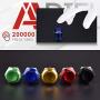 APIELE (Pack of 2) 19MM Momentary Push Button Switch 5A Aluminium Alloy Shell 12V 24V 36 DC 110V 250V AC 5A 1NO SPST Screw Terminal APIELE (Blue Shell)