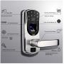 WeJupit V8 Fingerprint Smart Door Lock with Right Handle, Keyless Entry Stainless Steel Touchscreen with Electronic Keypads, Spare Key, Two-Factor Authentication, Biometric Digital Auto-Lock