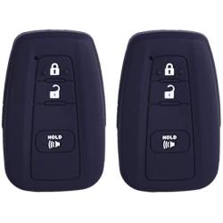 2Pcs XUHANG Sillicone key fob Skin key Cover Remote Case Protector Shell for 2016 2017 Prius 2018 2019 C-HR Smart Remote black