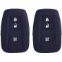 2Pcs XUHANG Sillicone key fob Skin key Cover Remote Case Protector Shell for 2016 2017 Prius 2018 2019 C-HR Smart Remote black