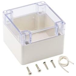 Zulkit Junction Box ABS Plastic Dustproof Waterproof IP65 Universal Electrical Boxes Project Enclosure Grey with Clear Cover 4.7 x 4.7 x 3.5 inch (120 x 120 x 90mm)