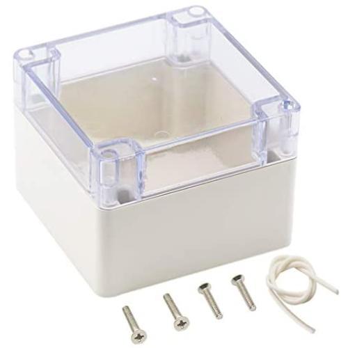 Zulkit Junction Box ABS Plastic Dustproof Waterproof IP65 Universal Electrical Boxes Project Enclosure Grey with Clear Cover 4.7 x 4.7 x 3.5 inch (120 x 120 x 90mm)