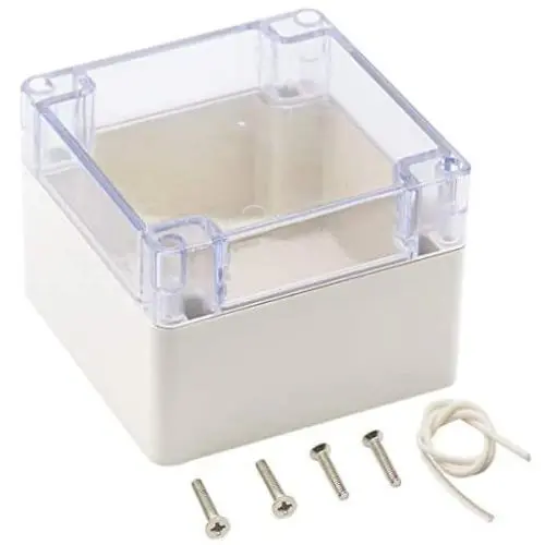 Zulkit Junction Box ABS Plastic Dustproof Waterproof IP65 Universal Electrical Boxes Project Enclosure Grey with Clear Cover 4.7 x 4.7 x 3.5 inch (120 x 120 x 90mm)