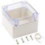 Zulkit Junction Box ABS Plastic Dustproof Waterproof IP65 Universal Electrical Boxes Project Enclosure Grey with Clear Cover 4.7 x 4.7 x 3.5 inch (120 x 120 x 90mm)