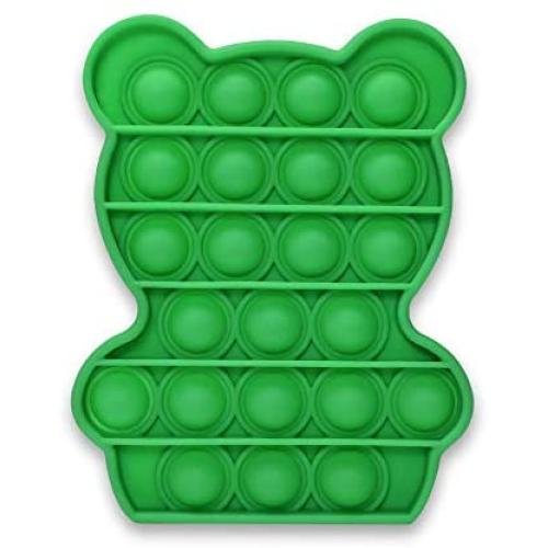 Push Pop Bubble Sensory Toy - Autism Special Needs Stress Reliever Silicone Stress Reliever Toy，Squeeze Sensory Toy for Kids (Green, Bear)