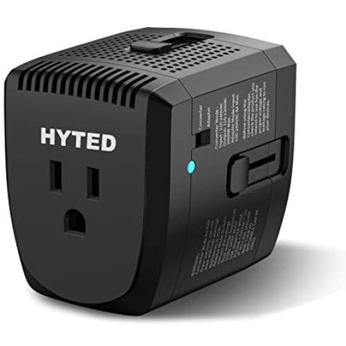 2000Watts Travel Adapter and Converter Combo Step Down Voltage 220V to 110V for Hair Dryer Steam Iron Laptop MacBook Cell Phone World Plug Power Adapter for US to UK Europe AU Over 150 Countries