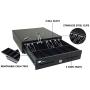 HK SYSTEMS 13'' Heavy Duty Black ''Push'' Open Cash Drawer, 4B5C with Under Counter Mounting Metal bracket