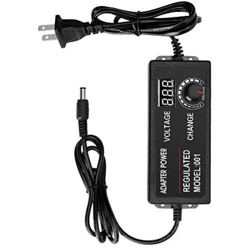Universal AC/DC Switching Power Adapter, Adjustable Power Supply 100-240V AC to 9-24V 3A 50-60hz DC Converter with LED Voltage Display (9V-24V 3A)