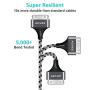 AGVEE Braided [4 Pack 3.3ft] 30 Pin Durable Fast Charger Cable, Slim Metal Shell End Case Friendly Charging Data Sync Cord for Phone 4/4S, Pad 1/2/3, Gray
