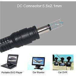KUNCAN DC 5.5 2.1mm Battery Clamps Extension Cord - 12v Battery Alligator Clips Car Charger Power Supply Cord DC Connector Male Barrel Plug to Battery Clamp-on Charger Cable for Auto Accessories(5FT)