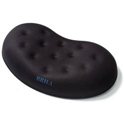 BRILA Ergonomic Memory Foam Mouse Wrist Rest Support Pad Cushion for Computer, Laptop, Office Work, PC Gaming - Massage Holes Design - Wrist Pain Relief (Black Mouse Wrist Rest)