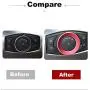 TopDall Red Aluminum Headlight Volume Tune Control Knob Cover Ring Trim Interior Accessories for Ford Mustang