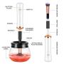 Makeup Brush Cleaner and Dryer, Lemcrvas Professional Electronic Makeup Brushes Spinner Comestic Brushes Cleaning Tool with 8 Rubber Collars, Easy Wash and Fast Dry (white)