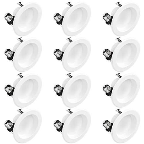 Hyperikon 4 Inch LED Recessed Lighting, 9W=65W, Dimmable Downlight, CRI90, UL, Energy Star, Soft White, 12 Pack