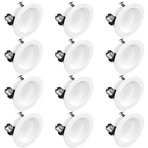 Hyperikon 4 Inch LED Recessed Lighting, 9W=65W, Dimmable Downlight, CRI90, UL, Energy Star, Warm White, 12 Pack