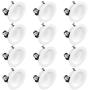 Hyperikon 4 Inch LED Recessed Lighting, 9W=65W, Dimmable Downlight, CRI90, UL, Energy Star, Soft White, 12 Pack