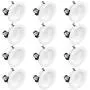 Hyperikon 4 Inch LED Recessed Lighting, 9W=65W, Dimmable Downlight, CRI90, UL, Energy Star, Warm White, 12 Pack