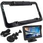 Solar Panel License Plate Frame Rear View Reverse Backup Camera Kit, Car Rover 110° Viewing Angle Universal Reversing Cameras with 4.3'' Monitor Included