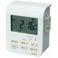 Woods 50009WD Indoor 7-Day Heavy Duty Digital Plug-In Timer, 2 Grounded Outlets