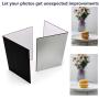 (2 PCS) Light Reflector 3 in 1 Photography Reflector Cardboard,A3 (17x12 Inch) Size Folding Light Diffuser Board for Still Life, Product and Food Photo Shooting - Black, Silver and White, 2 Pack