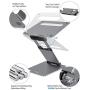 Nulaxy Laptop Stand, Ergonomic Sit to Stand Laptop Holder Convertor, Adjustable Height from 2.1'' to 13.8'', Supports up to 22lbs, Compatible with MacBook, All Laptops Tablets 10-17'' - Space Grey