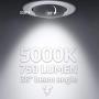 TORCHSTAR 4 Inch 10W Adjustable LED Recessed Downlight, Eyeball Retrofit Recessed Lighting, CRI 90+, ETL, Energy Star Listed Dimmable Recessed Ceiling Light, 5000K Daylight, Pack of 4
